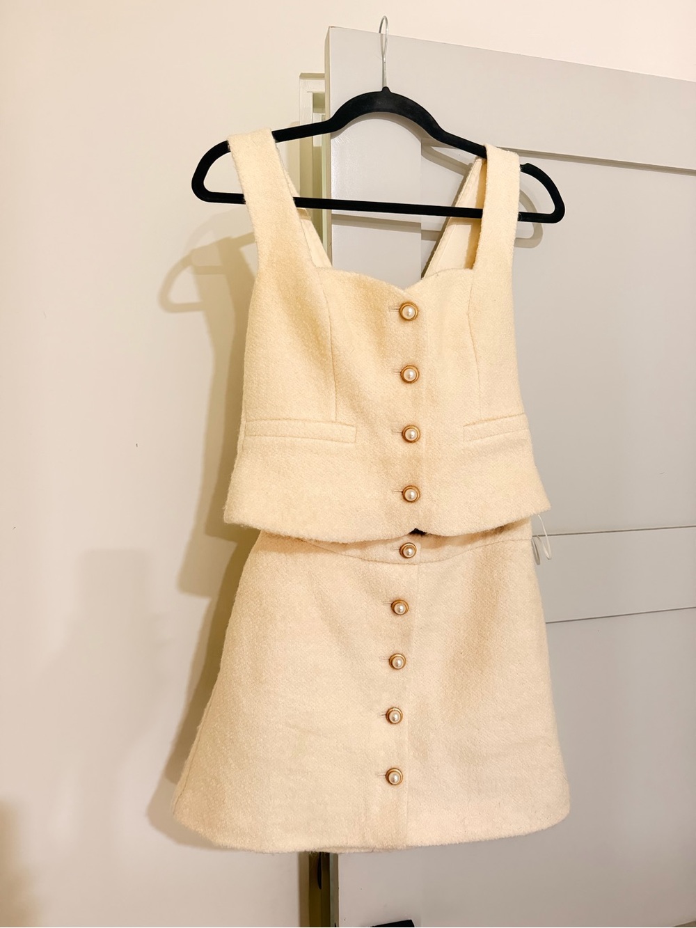 Reformation Cream Tweed Button-Front Two Piece Set - Picture 2 of 7